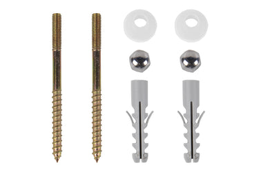 Cofan – Conjunto de Tornillos Verticales | Fijación para Inodoro | M5 x 75 mm | Incluye Tapones y Tacos